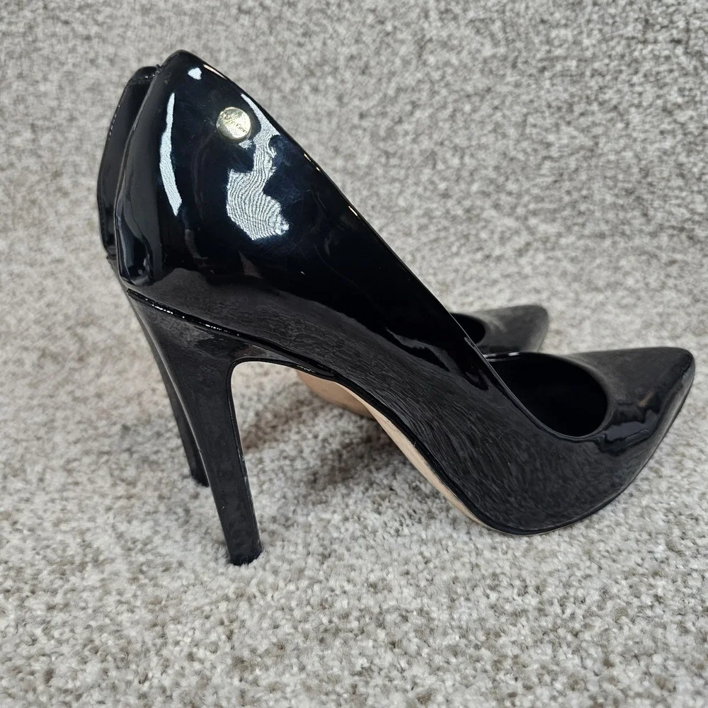 Calvin Klein Brady Patent Black Pointed‎ Toe Stiletto Pumps Women's Size 8M